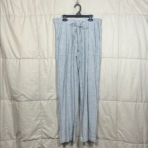 Laundry By Shelli Segal Blue & White Wide Leg Pants - Seersucker